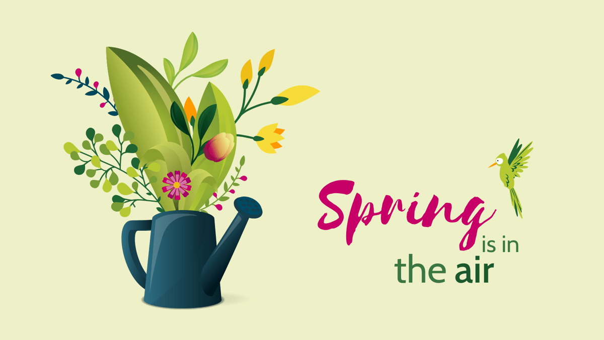 Green Illustration Spring Facebook Cover